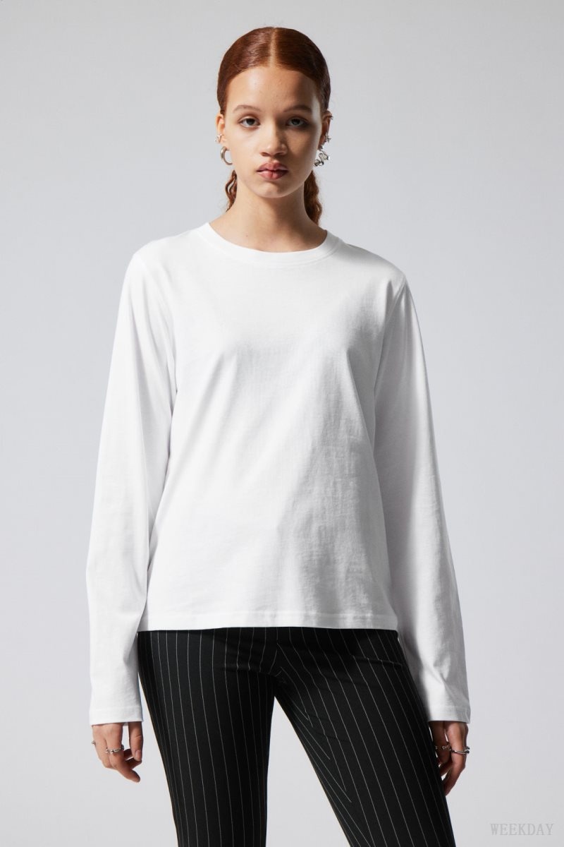 Weekday 2-pack Essence Standard Long Sleeves トップス レディース 黒 白 Japan | W3R-8027