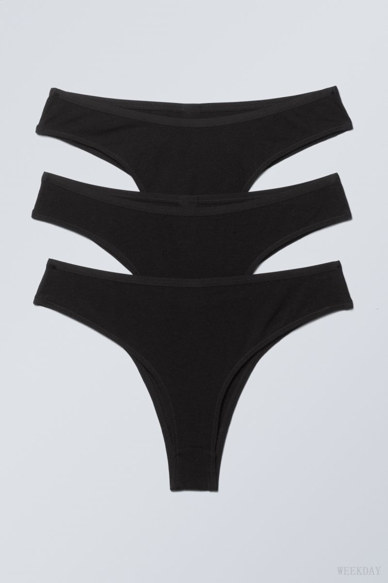Weekday 3-pack Inez Brazilian Cotton Briefs ブリーフ レディース 黒 Japan | V3P-0625