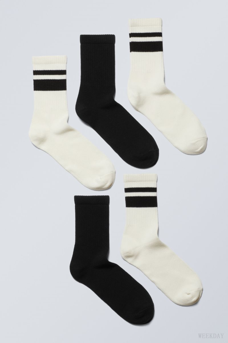 Weekday 5-pack 運動 Socks ソックス メンズ Dusty Accent Mix Japan | G1E-9556