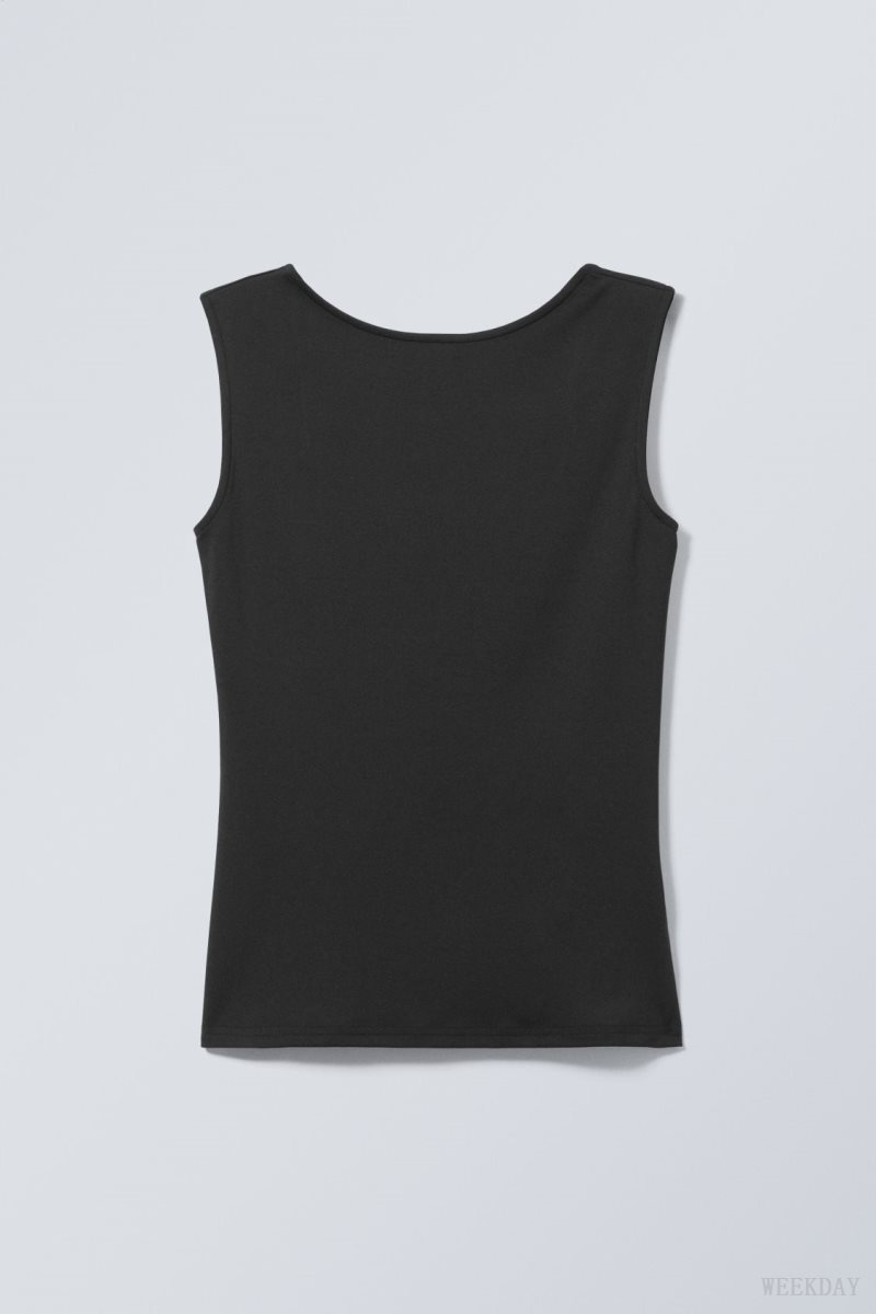 Weekday Alba Open Back Top トップス レディース 黒 Japan | X7V-0950