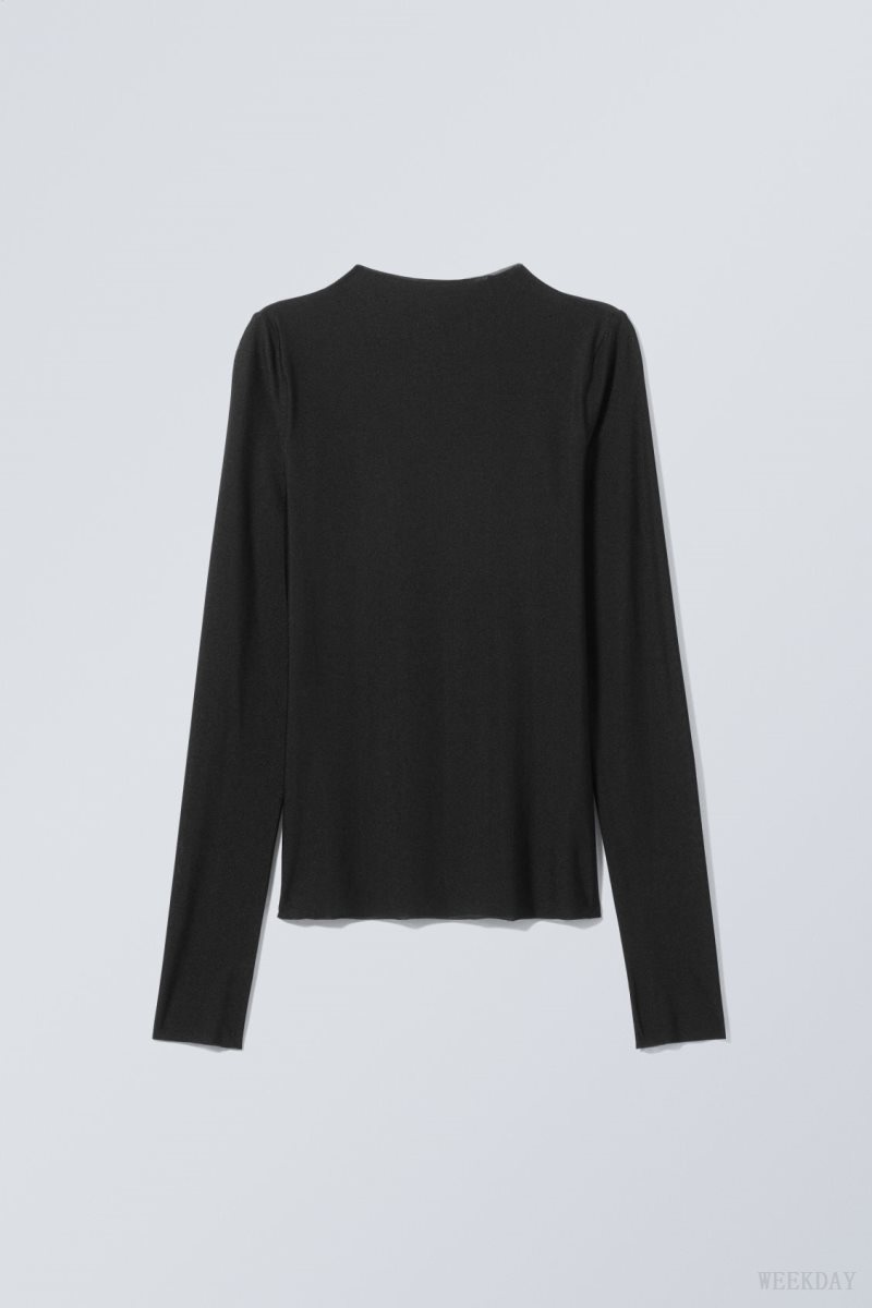 Weekday Allison Longsleeved Turtleneck Top トップス レディース 黒 Japan | E6Z-9932