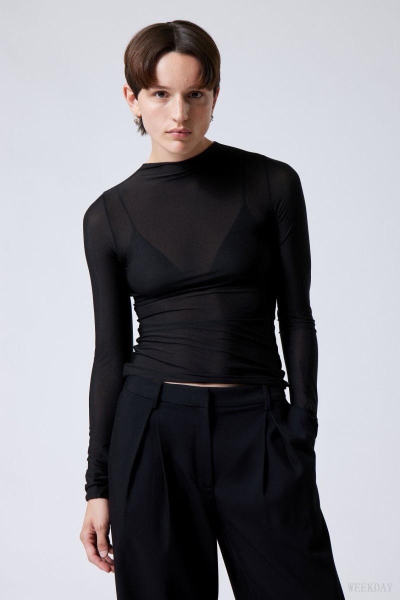 Weekday Allison Longsleeved Turtleneck Top トップス レディース 黒 Japan | E6Z-9932