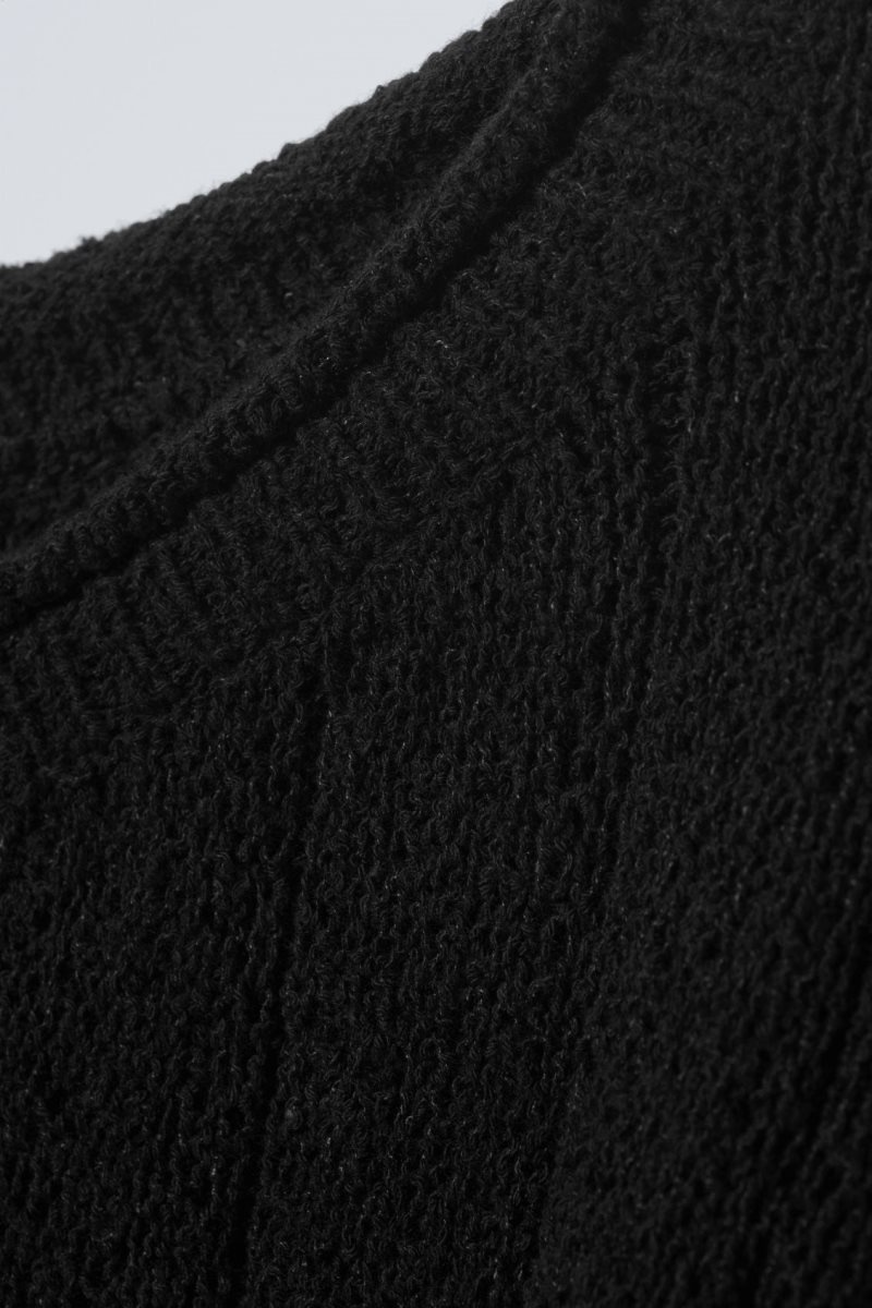 Weekday Anessa Sheer Knit Sweater セーター レディース 黒 Japan | X5F-5964