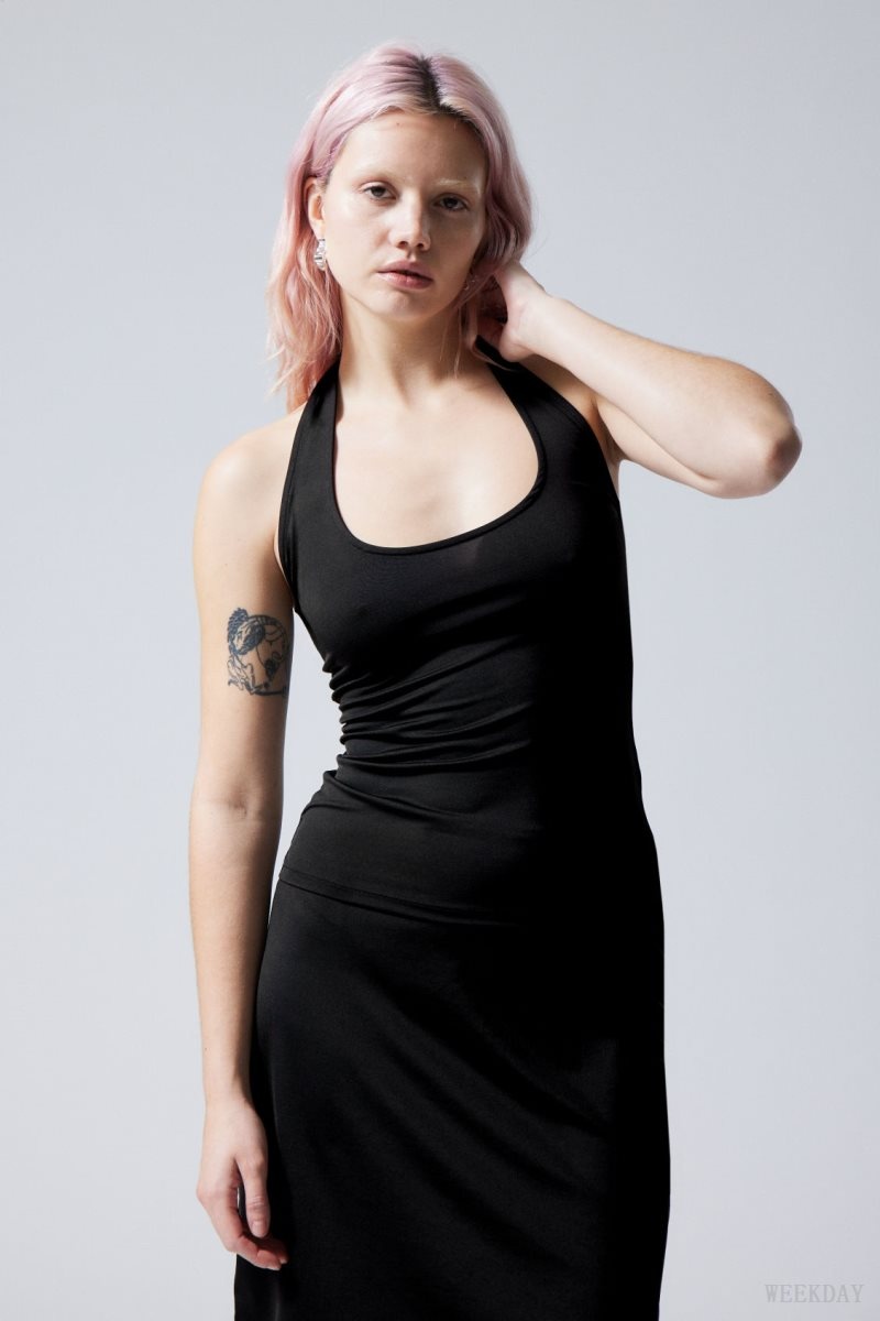 Weekday Astrid Halterneck Top トップス レディース 黒 Japan | L0L-6891