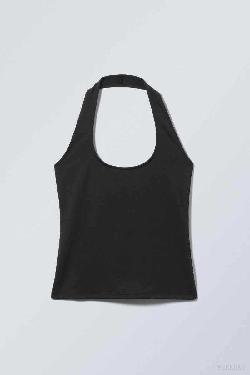 Weekday Astrid Halterneck Top トップス レディース 黒 Japan | L0L-6891