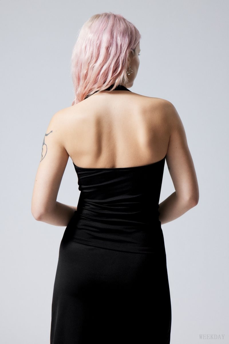 Weekday Astrid Halterneck Top トップス レディース 黒 Japan | L0L-6891