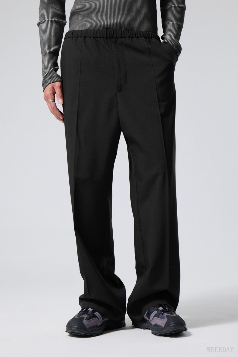 Weekday Axel Relaxed Suit Trousers ズボン メンズ 黒 Japan | I1X-1785