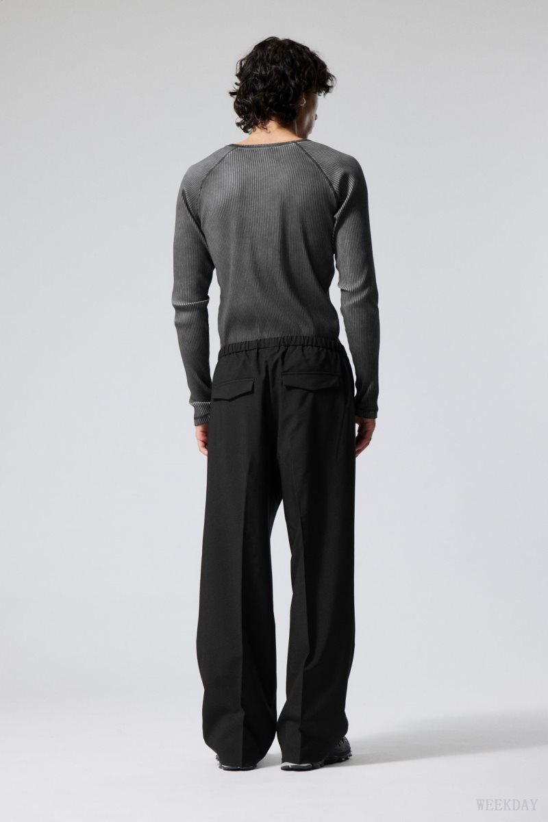 Weekday Axel Relaxed Suit Trousers ズボン メンズ 黒 Japan | I1X-1785