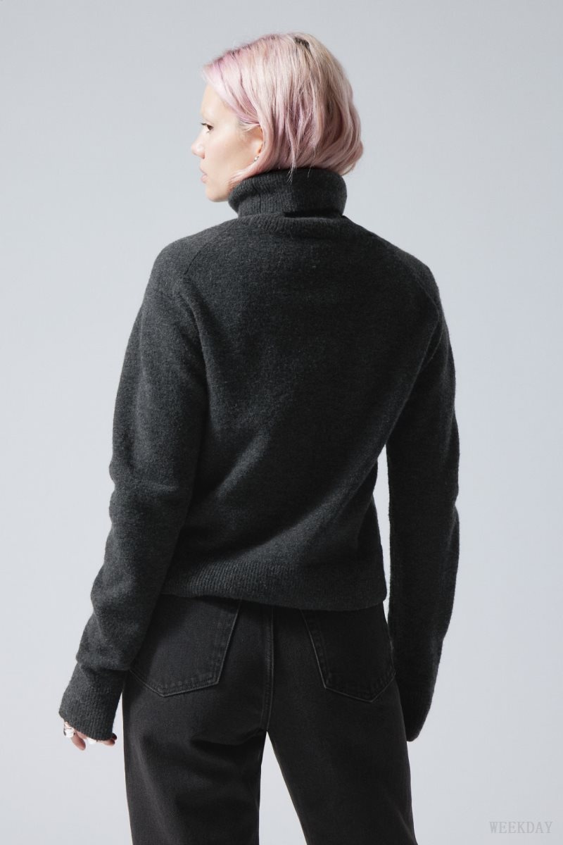 Weekday Ayla ニット Turtleneck セーター レディース 暗グレー Japan | O0I-4892