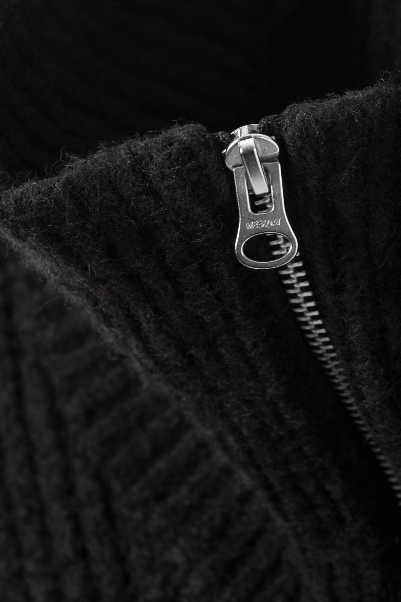 Weekday Bea Zip Cardigan セーター レディース ネイビー Japan | Z1M-9646