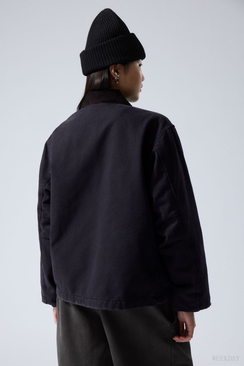 Weekday Belle Washed キャンバス Jacket ジャケット レディース 黒 Japan | W1J-3628