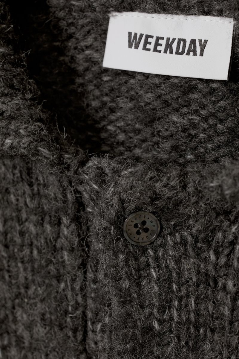 Weekday Bobby Relaxed ニット Polo Sweater セーター メンズ 暗グレー Japan | J9N-4458