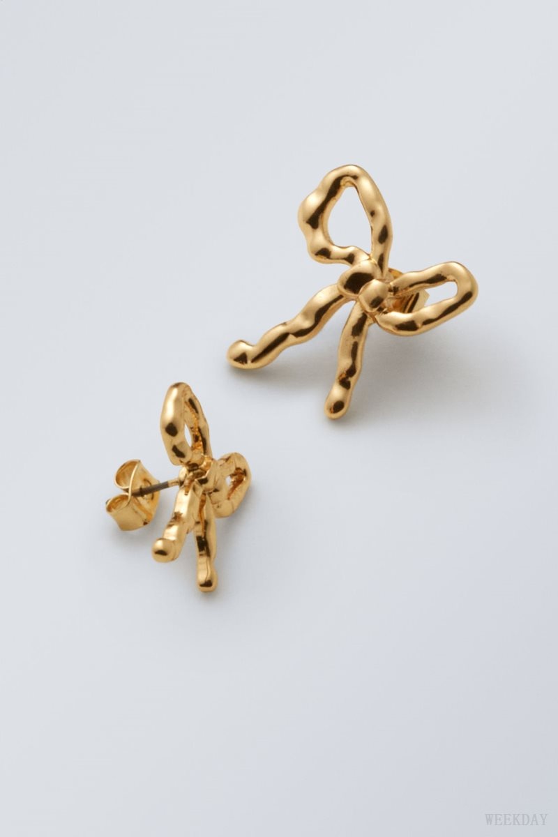 Weekday Bow Earrings ジュエリー レディース Golden Japan | G0Z-7623