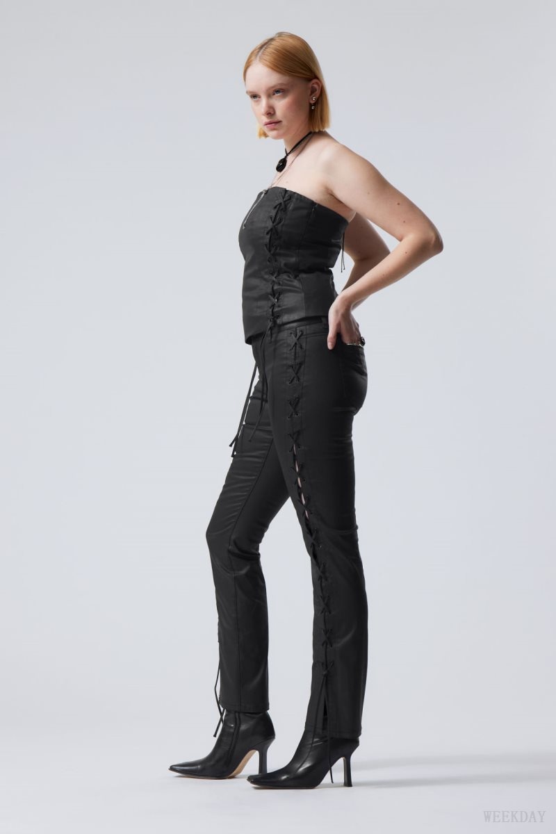 Weekday Cassidy レース Up Trouser ズボン レディース 黒 Japan | Q2R-1629