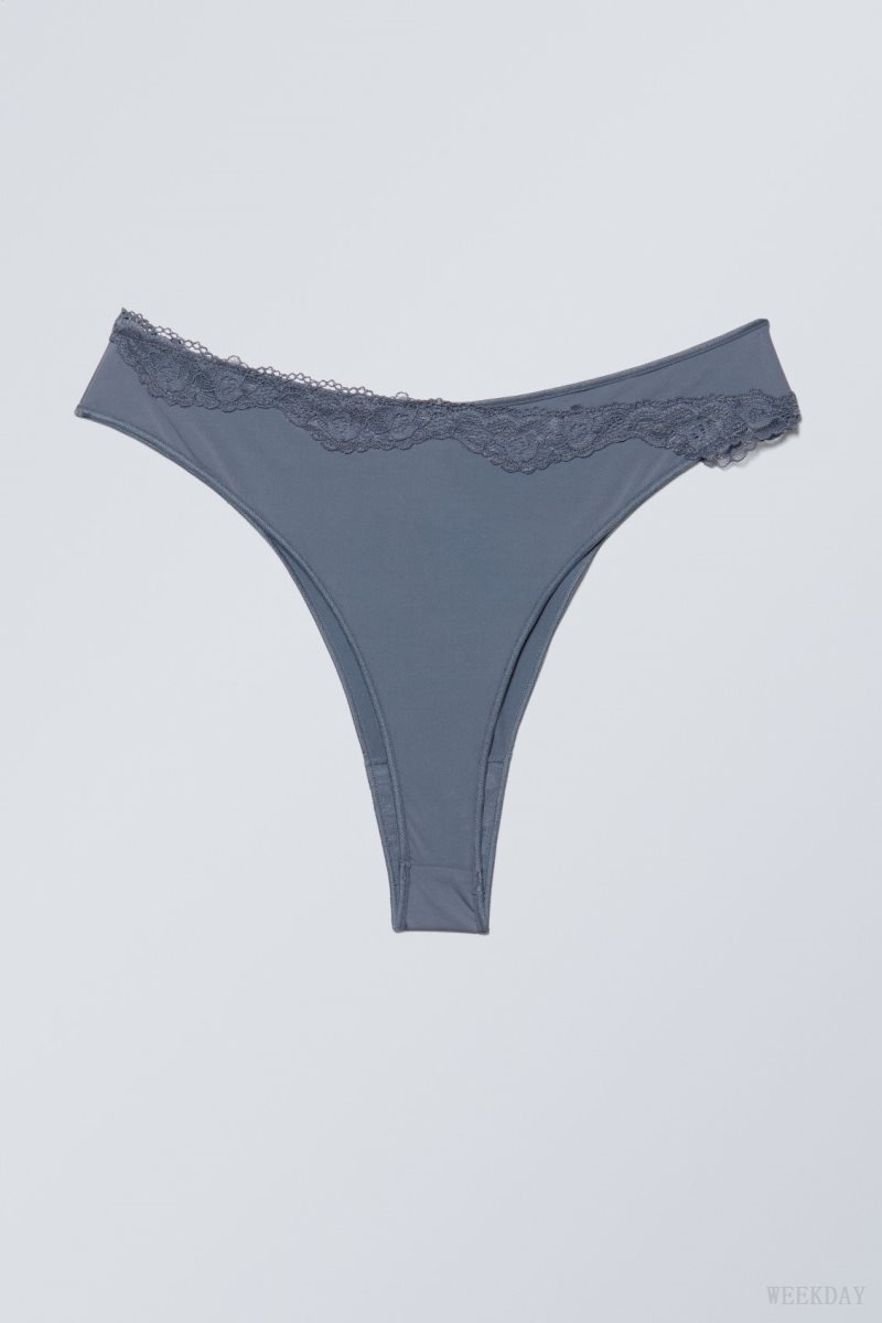 Weekday Cleo レース Brazilian Briefs ブリーフ レディース 青 Japan | W8V-8254