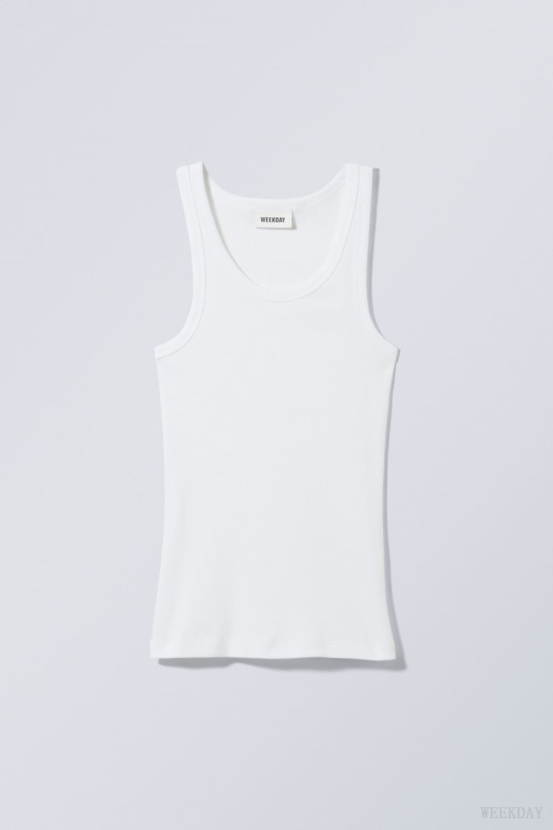 Weekday Close Fitted Tank Top タンクトップ レディース 白 Japan | U1G-8929