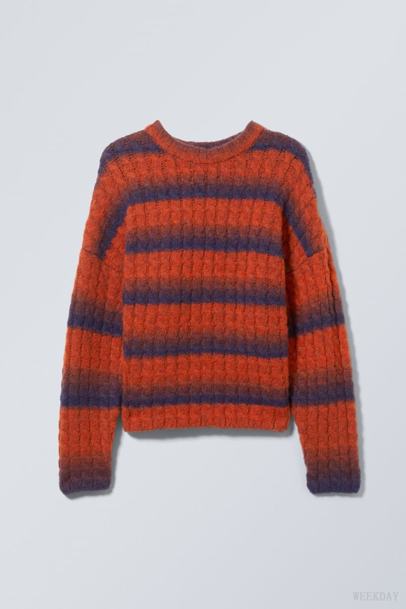 Weekday Connor ウール Blend Sweater セーター メンズ 青 赤 Japan | H5F-2664