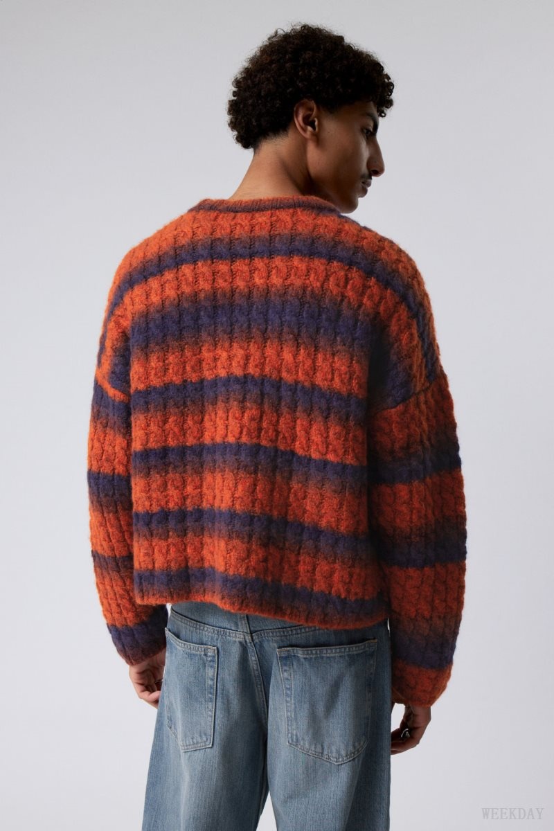 Weekday Connor ウール Blend Sweater セーター メンズ 青 赤 Japan | H5F-2664