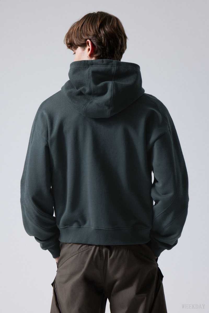 Weekday Craig Zip Hoodie パーカー メンズ 暗 Japan | G1U-6183
