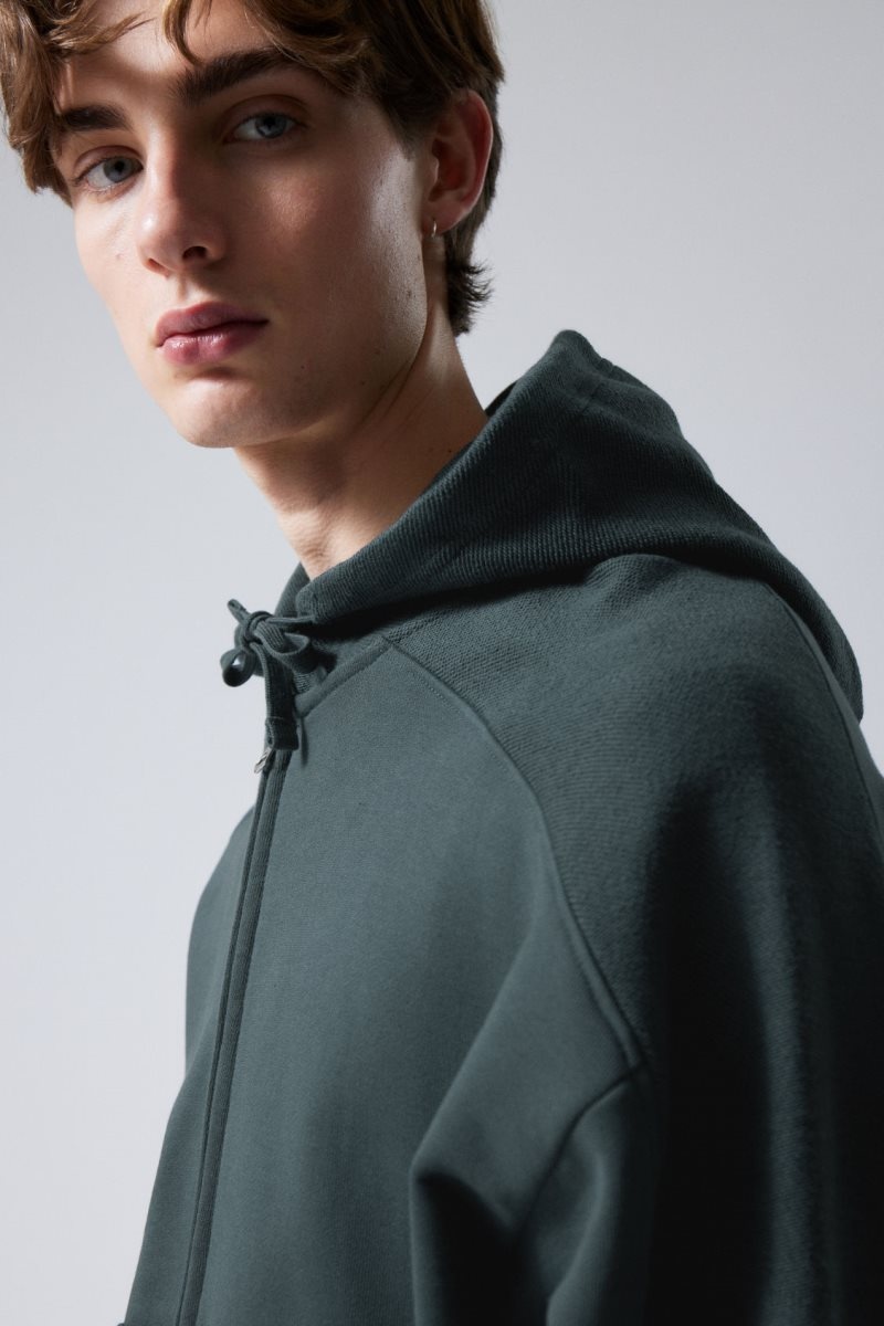 Weekday Craig Zip Hoodie パーカー メンズ 暗 Japan | G1U-6183