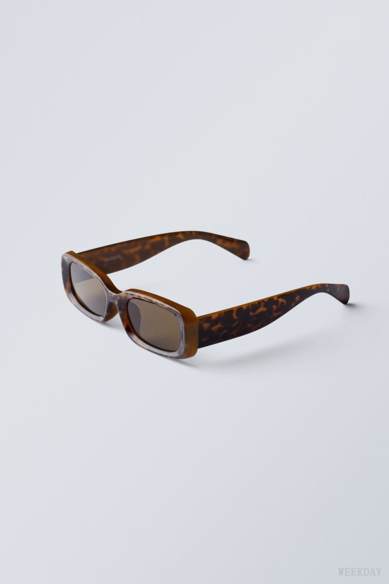 Weekday Cruise Squared Sunglasses サングラス レディース Tortoise Japan | Z2B-5754