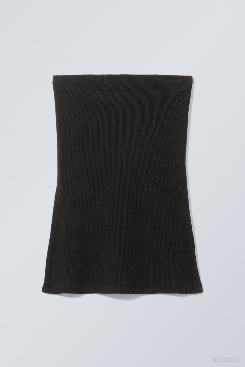 Weekday Cybele Slit Tube Top トップス レディース 黒 Japan | D8M-4663