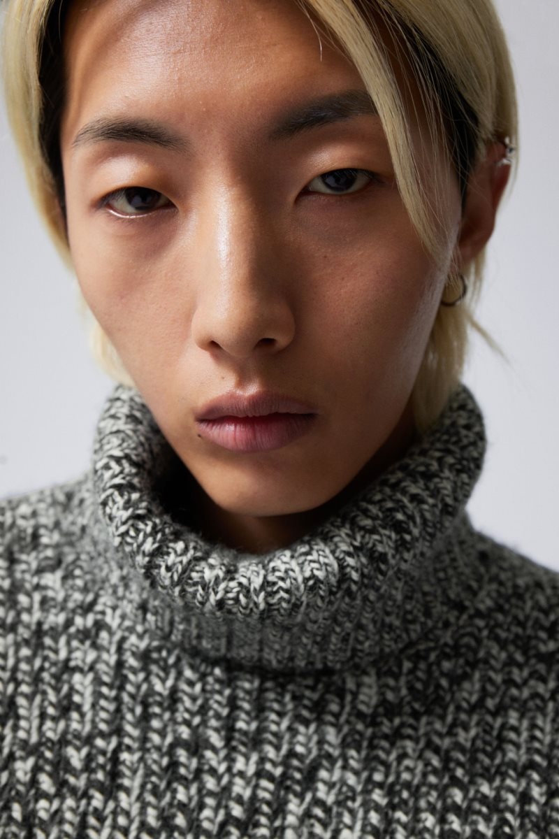 Weekday Cypher ウール Blend Turtleneck Sweater セーター メンズ Mole Melange Japan | E6M-7083