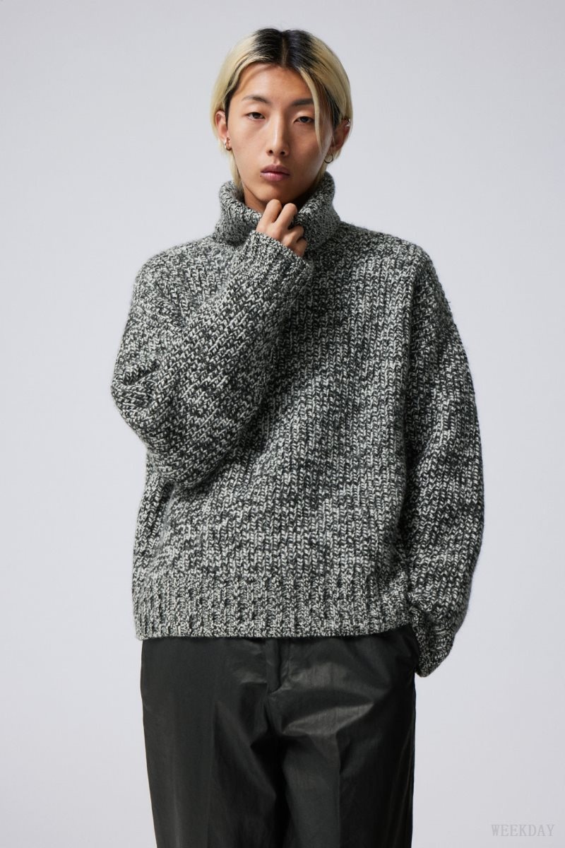 Weekday Cypher ウール Blend Turtleneck Sweater セーター メンズ Mole Melange Japan | E6M-7083