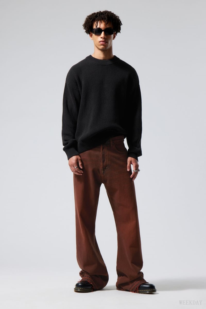 Weekday Daniel Regular Sweatshirt セーター メンズ 黒 Japan | J8H-6390