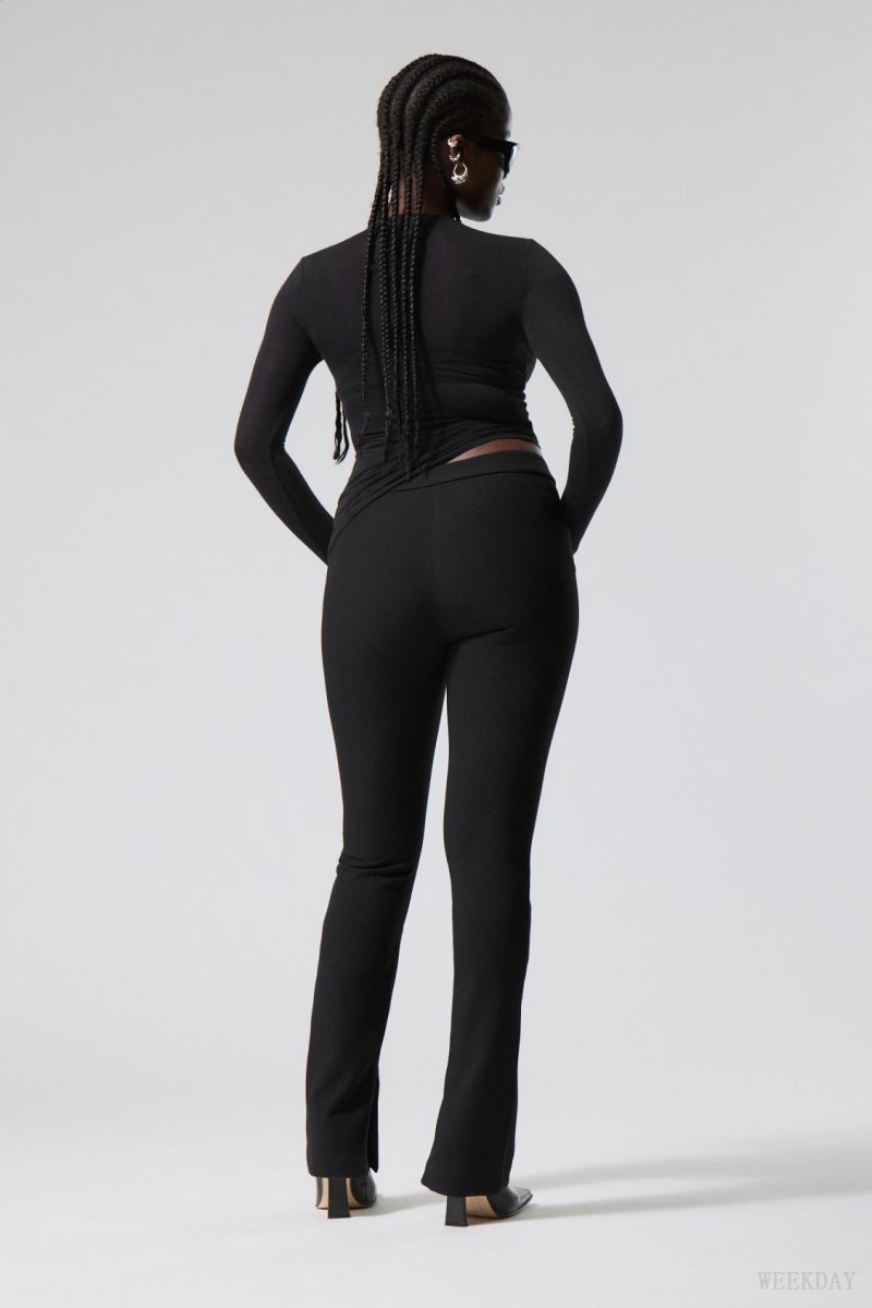 Weekday Dessa slim Trousers ズボン レディース 黒 Japan | G6N-2340
