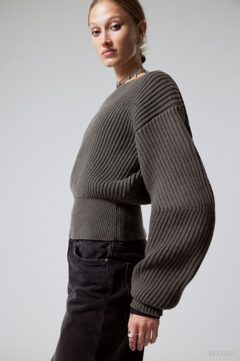 Weekday Dion Sculptural Sweater セーター レディース 暗 Japan | N5H-3377