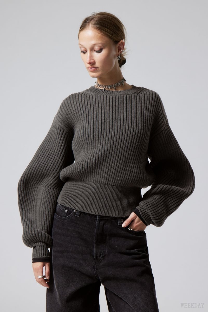 Weekday Dion Sculptural Sweater セーター レディース 暗 Japan | N5H-3377