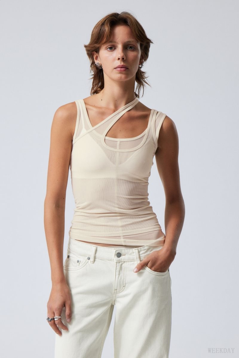 Weekday Double Layer Tank トップス レディース ベージュ Japan | I4N-6418