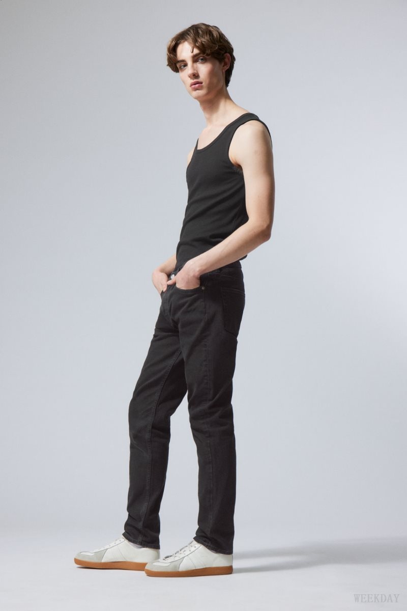 Weekday Easy Regular 真っ直ぐ Jeans デニム メンズ 黒 Japan | U9B-0432