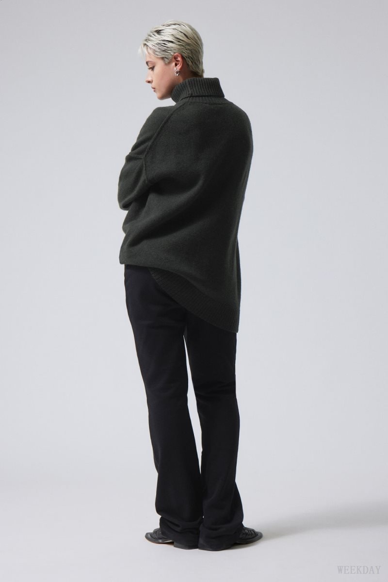 Weekday Eloise ウール Turtleneck Sweater セーター レディース 暗緑 Japan | P6G-5661