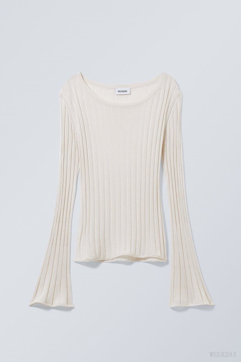 Weekday Enora Sheer Knit Long Sleeve Top トップス レディース ライト Japan | H3B-4609