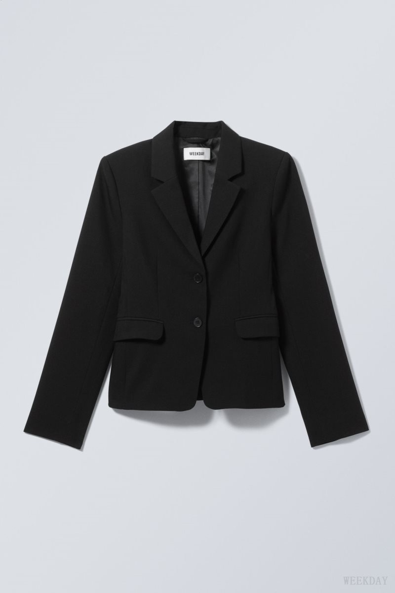 Weekday Esma Fitted Blazer ジャケット レディース 黒 Japan | V0Z-9341