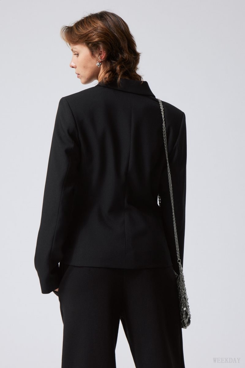 Weekday Esma Fitted Blazer ジャケット レディース 黒 Japan | V0Z-9341