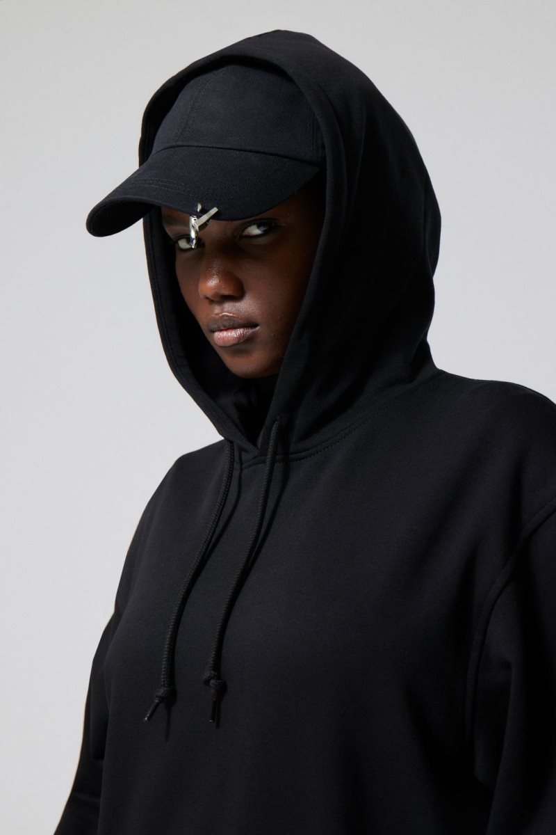 Weekday Essence Relaxed Hoodie パーカー レディース 黒 Japan | M5U-2176