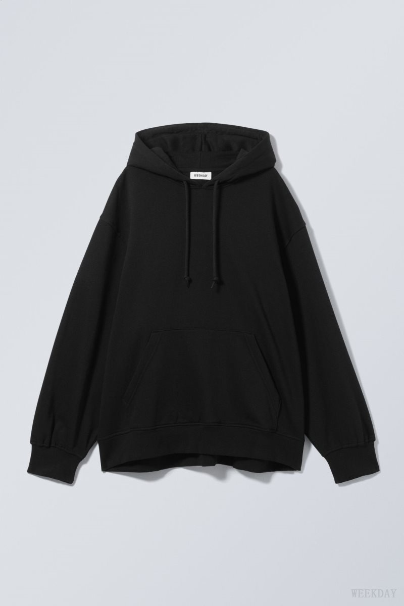 Weekday Essence Relaxed Hoodie パーカー レディース 黒 Japan | M5U-2176