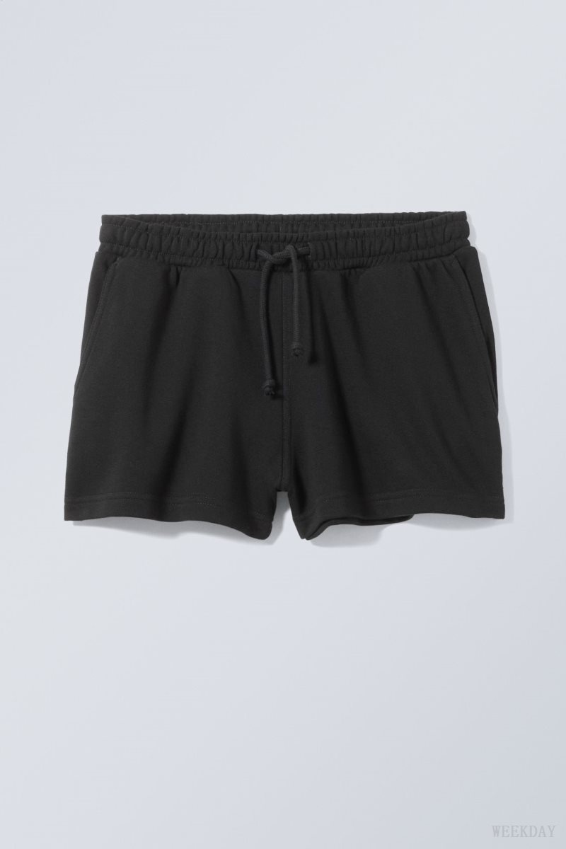 Weekday Essence Standard Sweatshorts ショートパンツ レディース 黒 Japan | O8M-8667