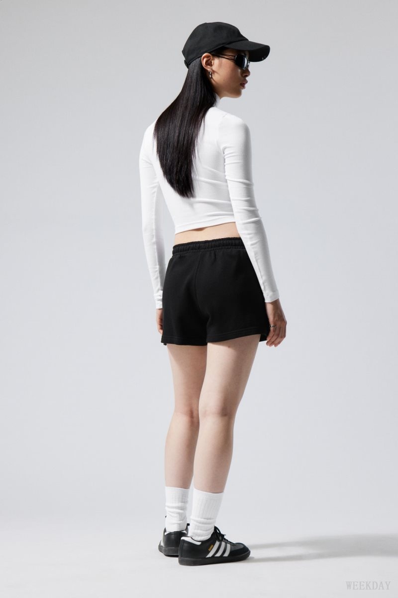 Weekday Essence Standard Sweatshorts ショートパンツ レディース 黒 Japan | O8M-8667