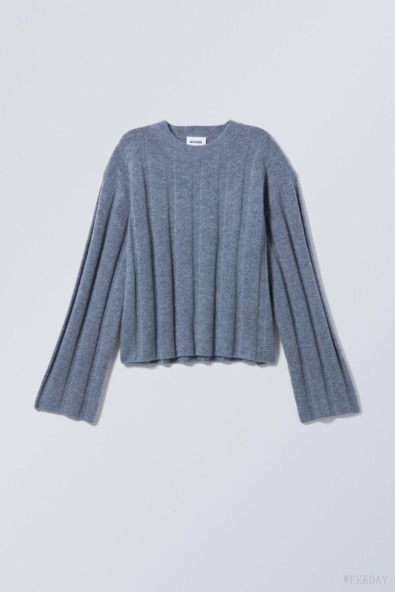 Weekday Fiona Rib Sweater セーター レディース 青 Japan | Z4S-6081