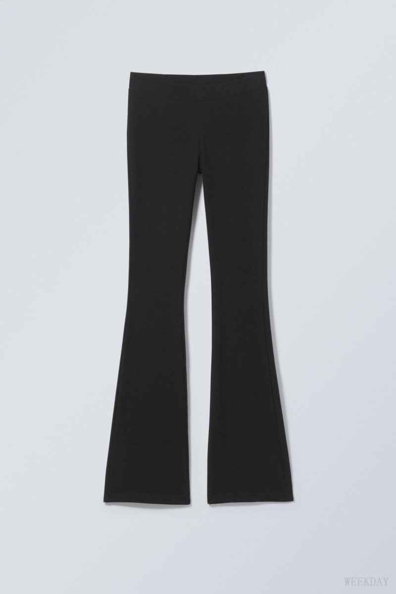 Weekday Flared Jersey Trousers ズボン レディース 黒 Japan | A6I-5034
