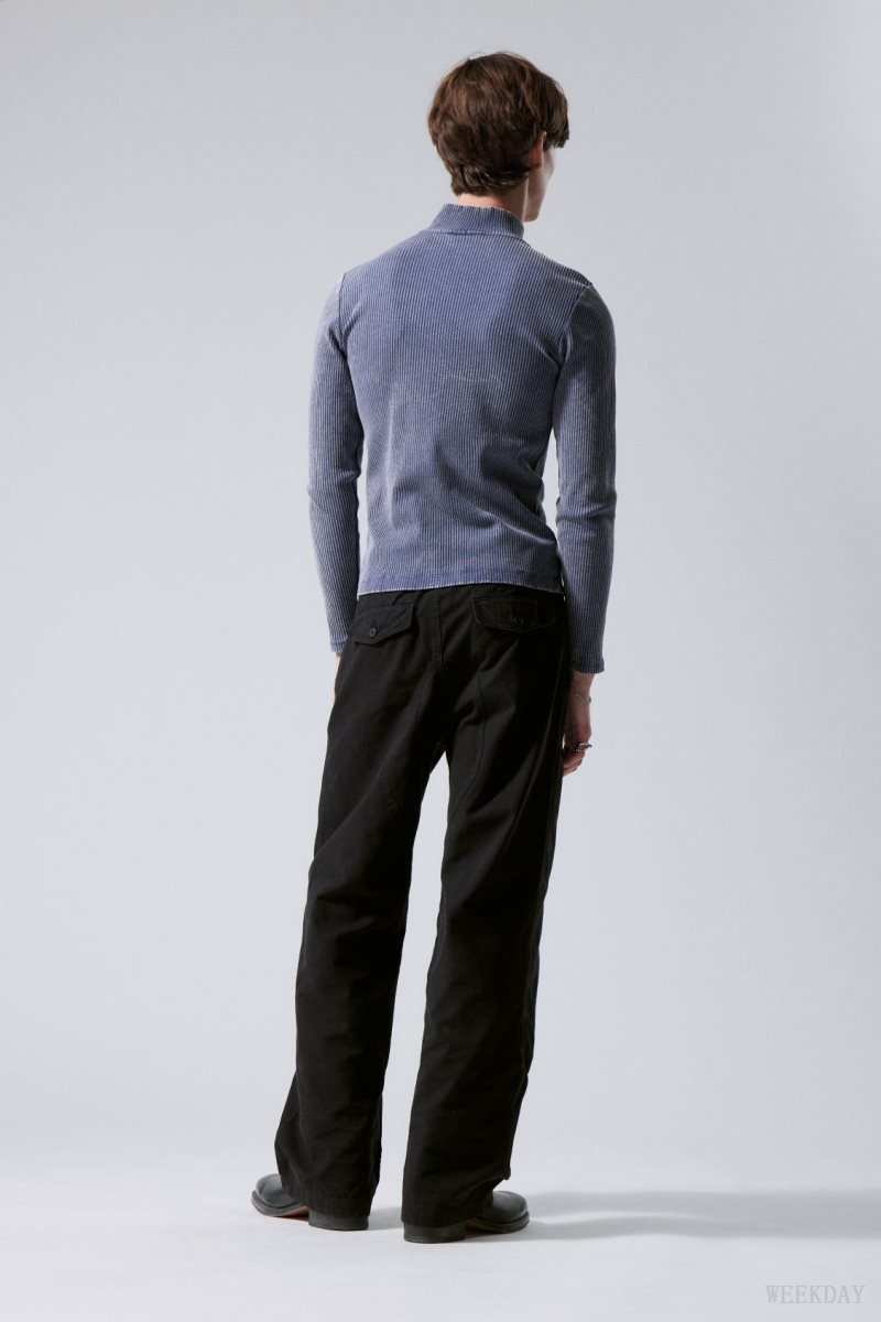 Weekday Frej Relaxed Workwear Trousers ズボン メンズ 黒 Japan | O8R-2431