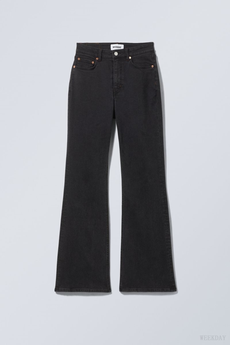 Weekday Glow Curve High Flared Jeans デニム レディース 黒 Japan | F7T-3078