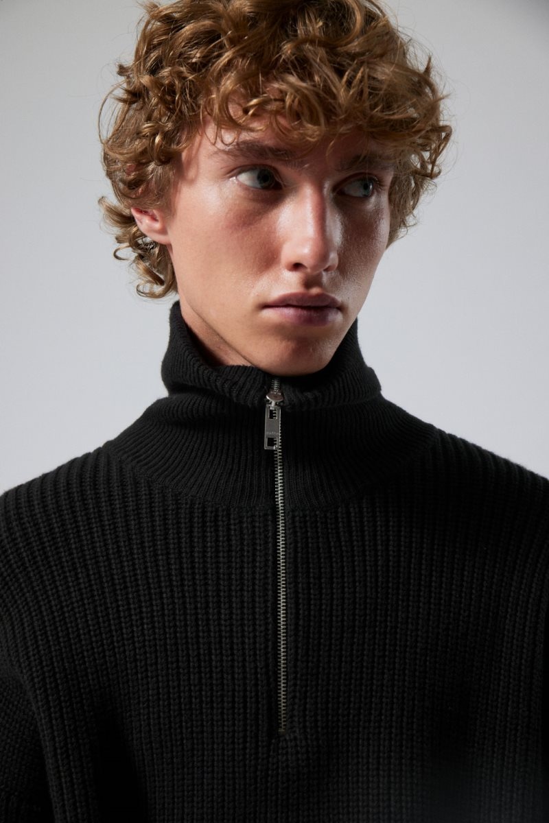 Weekday Harry ウール Blend Sweater セーター メンズ 黒 Japan | X8E-6191