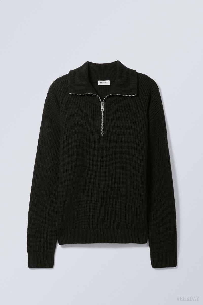 Weekday Harry ウール Blend Sweater セーター メンズ 黒 Japan | X8E-6191