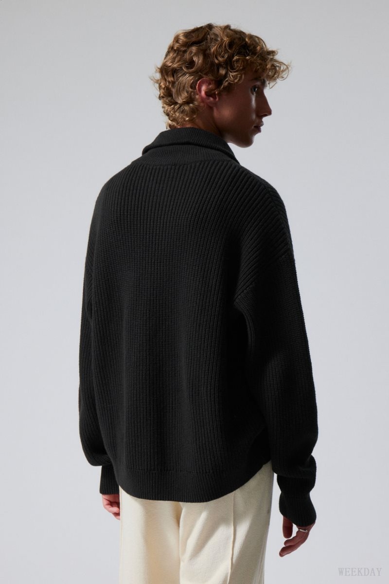 Weekday Harry ウール Blend Sweater セーター メンズ 黒 Japan | X8E-6191