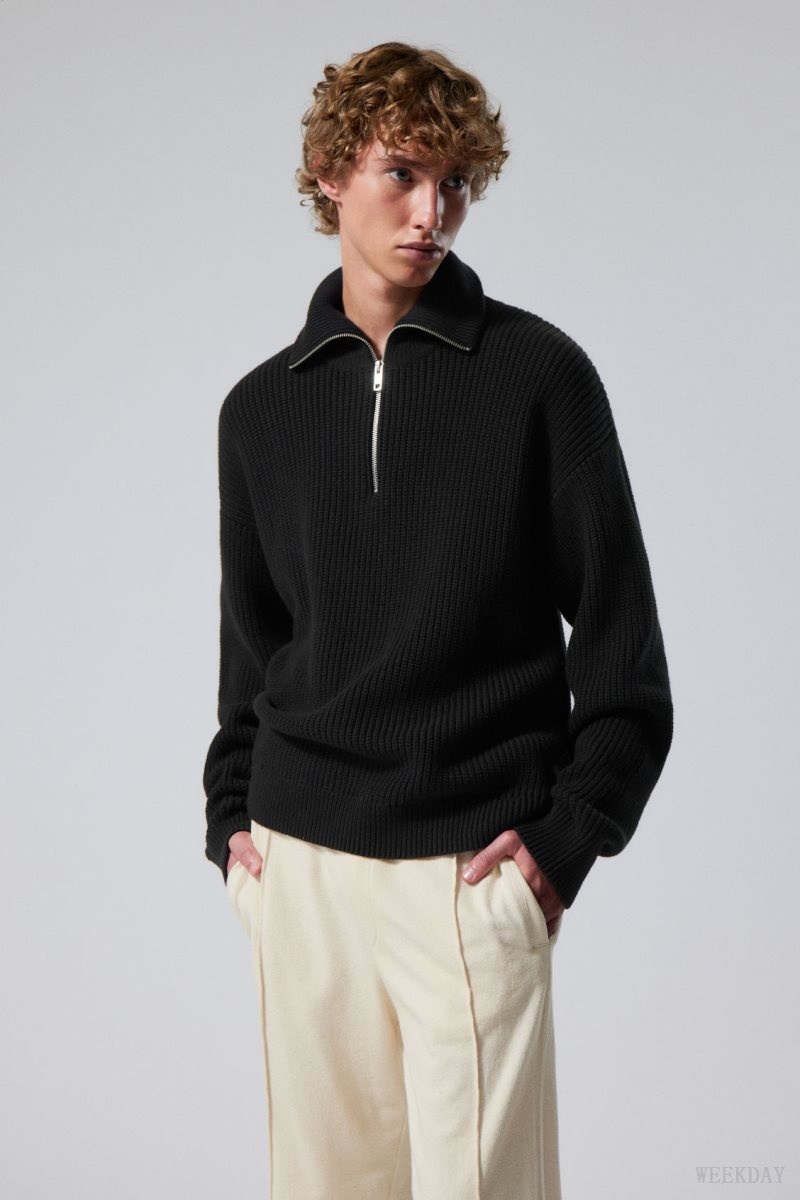 Weekday Harry ウール Blend Sweater セーター メンズ 黒 Japan | X8E-6191